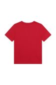 Дитяча бавовняна футболка BOSS колір червоний однотонний