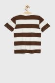 Дитяча бавовняна футболка Tom Tailor колір коричневий візерунок