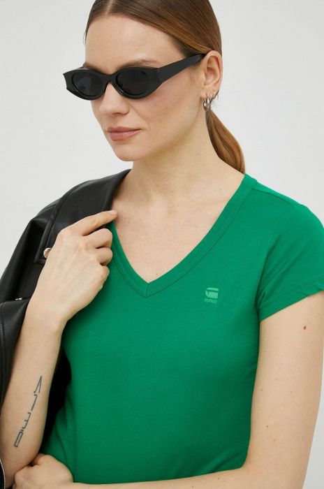 Бавовняна футболка G-Star Raw жіночий колір зелений (2982856) Бавовняна футболка G-Star Raw жіночий колір зелений (2982856)