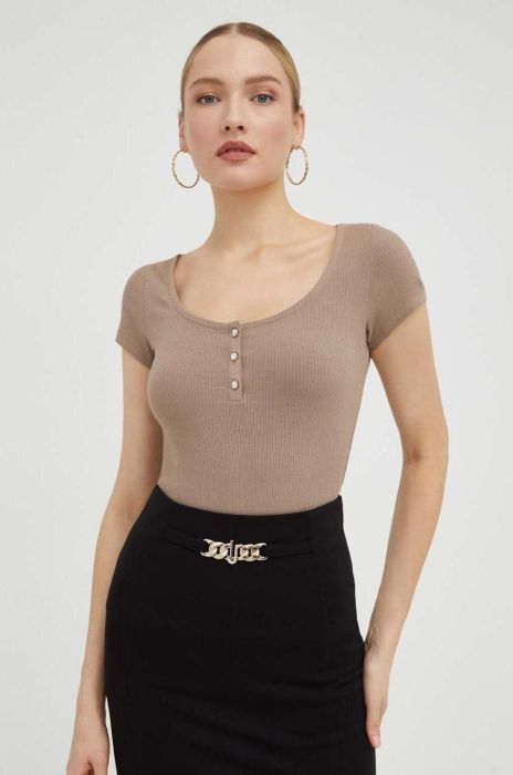 Футболка Guess жіночий колір коричневий (3499789) Футболка Guess жіночий колір коричневий (3499789)