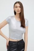 Футболка Guess жіночий колір срібний Футболка Guess жіночий колір срібний