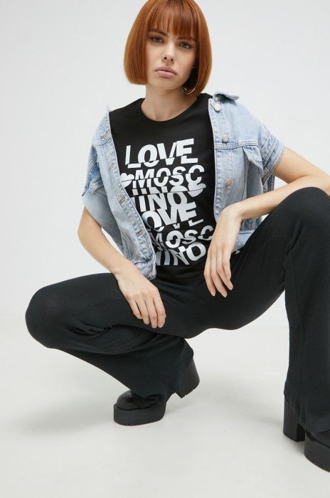Бавовняна футболка Love Moschino колір чорний (2520677) Бавовняна футболка Love Moschino колір чорний (2520677)