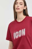 Бавовняна футболка Guess колір бордовий (2793983)