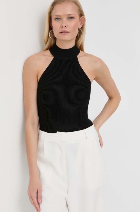 Топ Guess жіночий колір чорний півгольф Топ Guess жіночий колір чорний півгольф