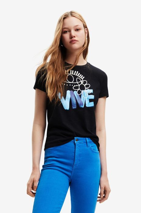 Бавовняна футболка Desigual колір чорний (2589715) Бавовняна футболка Desigual колір чорний (2589715)