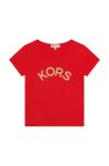 Дитяча бавовняна футболка Michael Kors колір червоний (2553529)