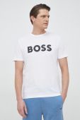 Бавовняна футболка BOSS Boss Casual колір білий з принтом (2822681)