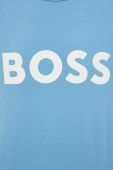Бавовняна футболка BOSS BOSS CASUAL з принтом колір блакитний (3365057)