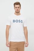 Бавовняна футболка BOSS Boss Casual колір білий з принтом (2508394)