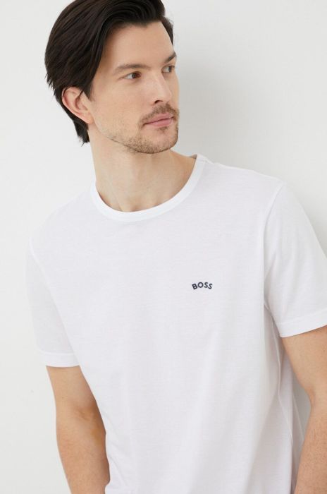 Бавовняна футболка BOSS GREEN колір білий однотонна Бавовняна футболка BOSS GREEN колір білий однотонна