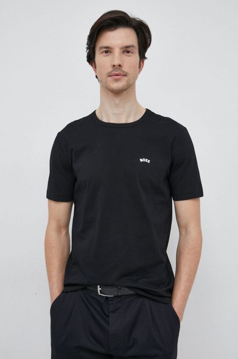 Бавовняна футболка BOSS GREEN колір чорний однотонна (3049286) Бавовняна футболка BOSS GREEN колір чорний однотонна (3049286)