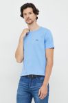 Бавовняна футболка BOSS GREEN однотонна колір блакитний (2562531)