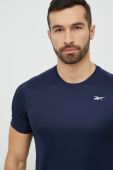 Тренувальна футболка Reebok Tech колір синій однотонна Тренувальна футболка Reebok Tech колір синій однотонна