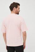 Бавовняна футболка Drykorn колір рожевий з принтом