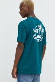 Бавовняна футболка Vans колір зелений з принтом (2473586)