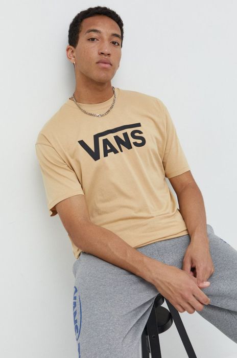 Бавовняна футболка Vans колір бежевий з принтом (2507245) Бавовняна футболка Vans колір бежевий з принтом (2507245)