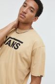 Бавовняна футболка Vans колір бежевий з принтом (2507245) Бавовняна футболка Vans колір бежевий з принтом (2507245)