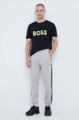 Бавовняна футболка BOSS BOSS ATHLEISURE колір чорний з принтом