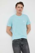 Бавовняна футболка BOSS BOSS CASUAL з аплікацією колір блакитний Бавовняна футболка BOSS BOSS CASUAL з аплікацією колір блакитний