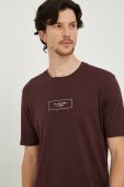 Бавовняна футболка Sisley колір бордовий з принтом Бавовняна футболка Sisley колір бордовий з принтом