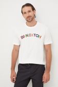Бавовняна футболка United Colors of Benetton колір білий з аплікацією (2587435) Бавовняна футболка United Colors of Benetton колір білий з аплікацією (2587435)