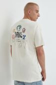 Бавовняна футболка Vans колір бежевий з принтом (2648381)