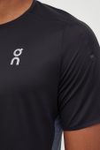 Бігова футболка On-running Performance колір чорний візерунок