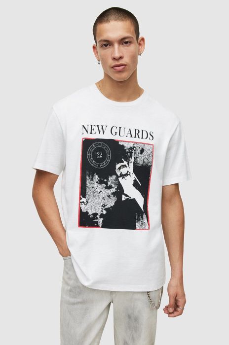 Бавовняна футболка AllSaints колір білий з принтом (2633115) Бавовняна футболка AllSaints колір білий з принтом (2633115)