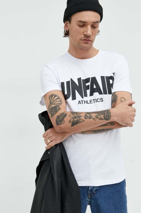 Бавовняна футболка Unfair Athletics колір білий з принтом Бавовняна футболка Unfair Athletics колір білий з принтом