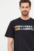 Бавовняна футболка Karl Lagerfeld колір чорний з принтом (2493356) Бавовняна футболка Karl Lagerfeld колір чорний з принтом (2493356)