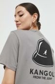 Бавовняна футболка Kangol колір сірий з принтом Бавовняна футболка Kangol колір сірий з принтом