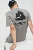 Бавовняна футболка Kangol колір сірий з принтом Бавовняна футболка Kangol колір сірий з принтом