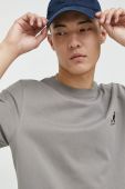 Бавовняна футболка Kangol колір сірий з принтом Бавовняна футболка Kangol колір сірий з принтом