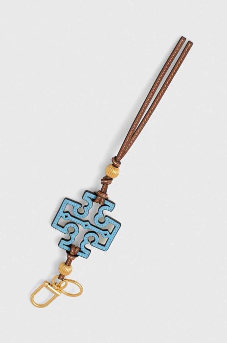 Шкіряний брелок Tory Burch колір блакитний Шкіряний брелок Tory Burch колір блакитний