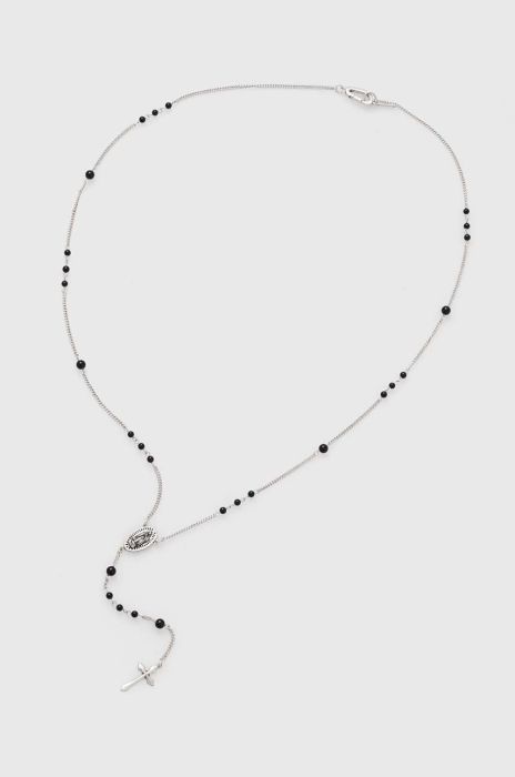Срібне кольє AllSaints колір чорний (3458074) Срібне кольє AllSaints колір чорний (3458074)