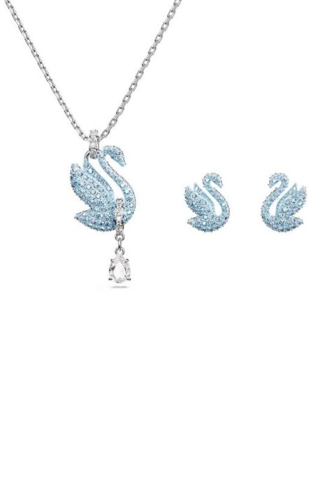 Кольє і сережки Swarovski ICONIC SWAN колір блакитний Кольє і сережки Swarovski ICONIC SWAN колір блакитний