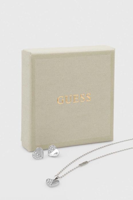 Кольє і сережки Guess колір срібний (3570731)