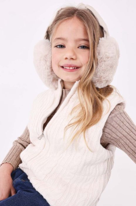 Дитячі навушники Mayoral колір коричневий з тонкого трикотажу Дитячі навушники Mayoral колір коричневий з тонкого трикотажу