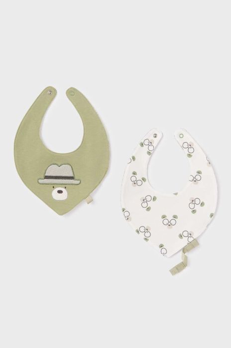 Дитячий слюнявчик Mayoral Newborn Gift box 2-pack колір зелений (3449504)