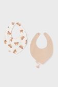 Дитячий слюнявчик Mayoral Newborn Gift box 2-pack колір коричневий (3449247)