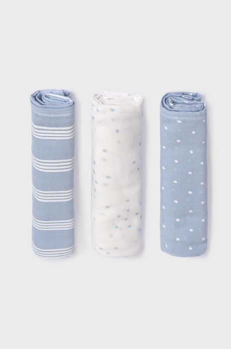 Дитяча пелюшка Mayoral Newborn 3-pack колір блакитний (3413128) Дитяча пелюшка Mayoral Newborn 3-pack колір блакитний (3413128)
