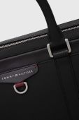 Шкіряна сумка для ноутбука Tommy Hilfiger колір чорний Шкіряна сумка для ноутбука Tommy Hilfiger колір чорний