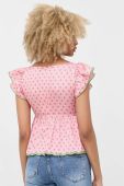 Блузка Notes du Nord Heart жіноча колір рожевий візерунок Блузка Notes du Nord Heart жіноча колір рожевий візерунок