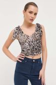 Топ Guess колір коричневий візерунок