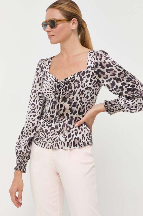 Блузка Guess жіноча колір коричневий однотонна (3383083) Блузка Guess жіноча колір коричневий однотонна (3383083)