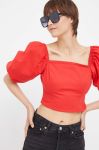 Топ Dkny колір червоний однотонна