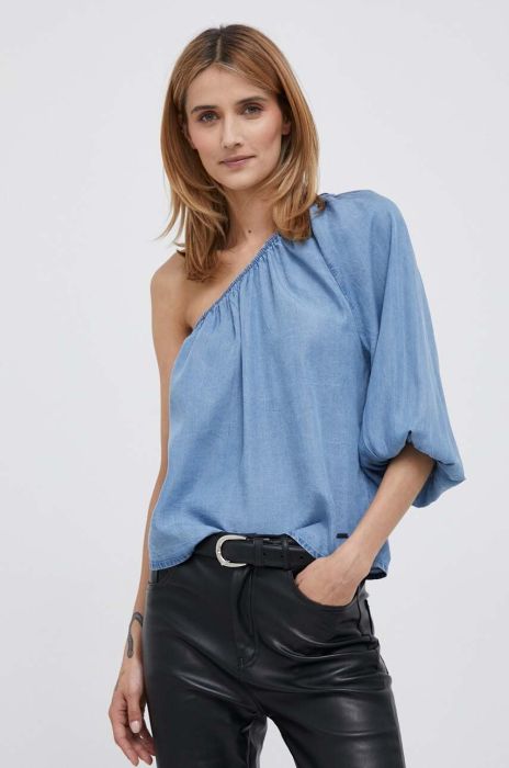 Блузка Pepe Jeans жіноча однотонна колір блакитний (3312759) Блузка Pepe Jeans жіноча однотонна колір блакитний (3312759)