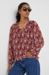 Блузка Pepe Jeans жіноча колір бордовий візерунок (3403203)