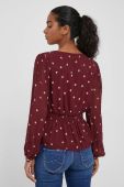 Блузка Pepe Jeans жіноча колір бордовий візерунок (3403208) Блузка Pepe Jeans жіноча колір бордовий візерунок (3403208)
