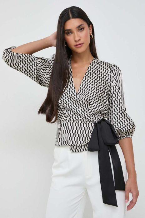 Блузка Liu Jo жіноча колір бежевий візерунок Блузка Liu Jo жіноча колір бежевий візерунок